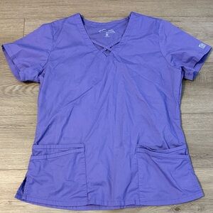 Lavender V-Neck Women's Scrub Top